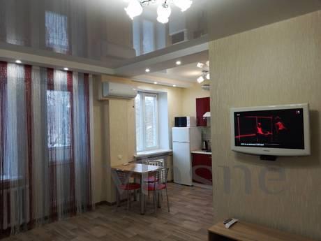 Luxurious studio apartment with a new euro renovation in the