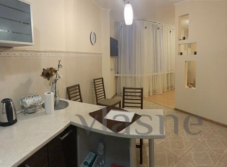 Bright spacious studio apartment with a kitchen-living room,