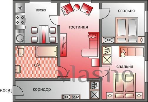 Spacious premium apartment (019), Moscow - günlük kira için daire