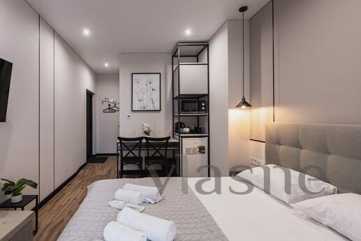 New apartments in the center of the city of Dnipro. Nearby a