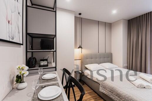 New apartments in the center of the city of Dnipro. Nearby a