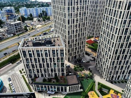 Dnipro'nun panoramik manzarasına sahip tek daire, Kyiv - günlük kira için daire